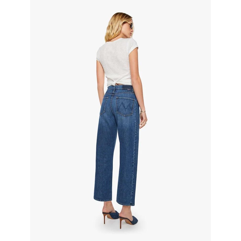 MOTHER High Rise Wide Leg Jeans in Classic Blue Denim - Picture 9 of 14